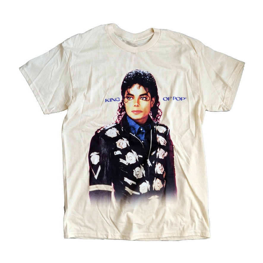 Michael Jackson King Of Pop Beige T-Shirt Michael Jackson Clothes Memorial Gift For Fans