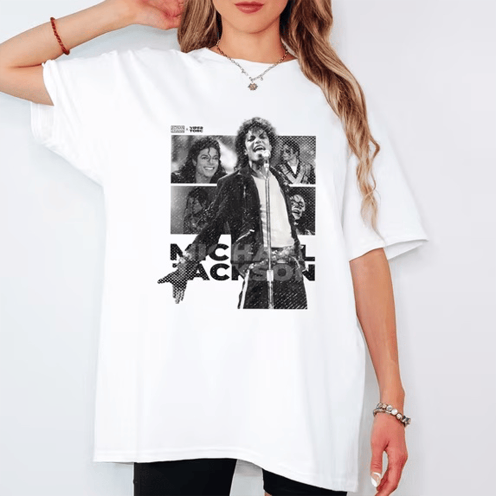 Michael Jackson King Of Pop Portrait T-Shirt Michael Jackson Merch Memorial Gift For Fans