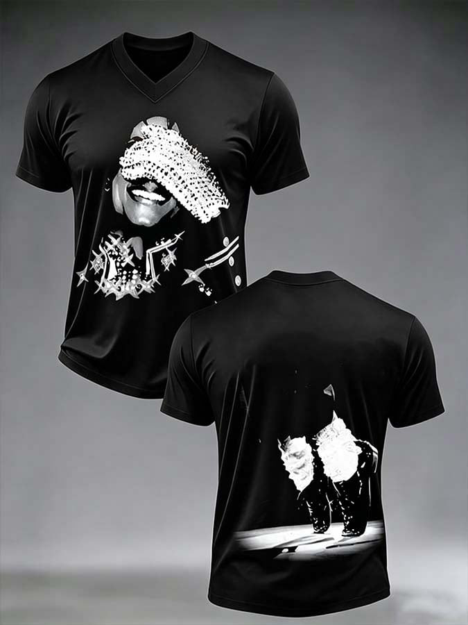 Michael Jackson King Of Pop White Glove V-Neck Shirt Michael Jackson Clothes Best Gift For Music Lovers