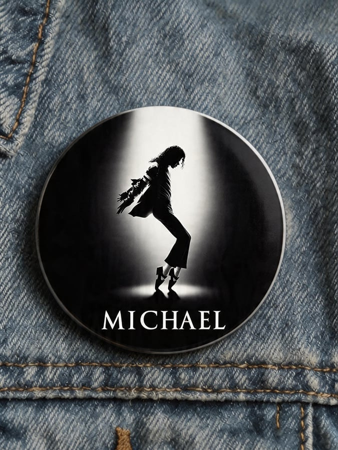 Michael Jackson Silhouette Art Button King Of Pop Pin Music Lover Gift Idea