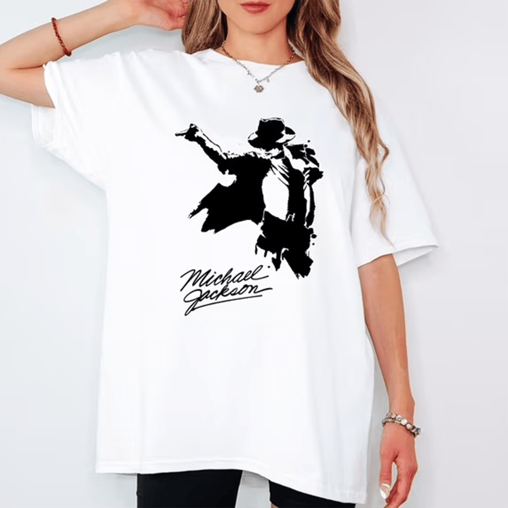 Michael Jackson Silhouette Signature T-Shirt King Of Pop Tee Michael Jackson Fans Gift
