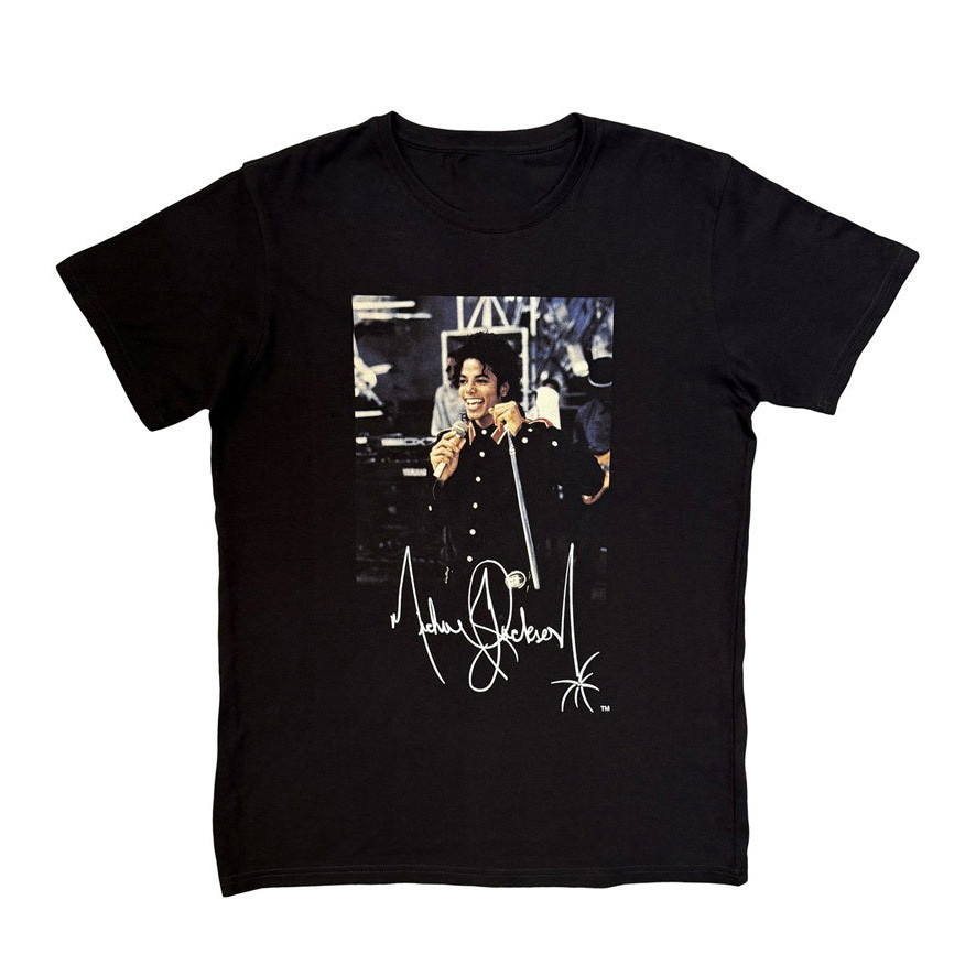 Michael Jackson Smile Signature T-Shirt Michael Jackson Clothing Line King Of The Pop Fans Gift