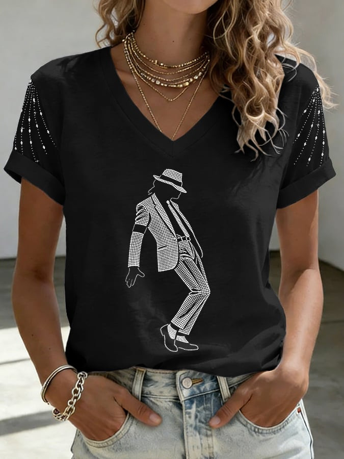 Michael Jackson Super Star V-Neck Shirt King Of The Pop Apparel Michael Jackson Lover Gifts