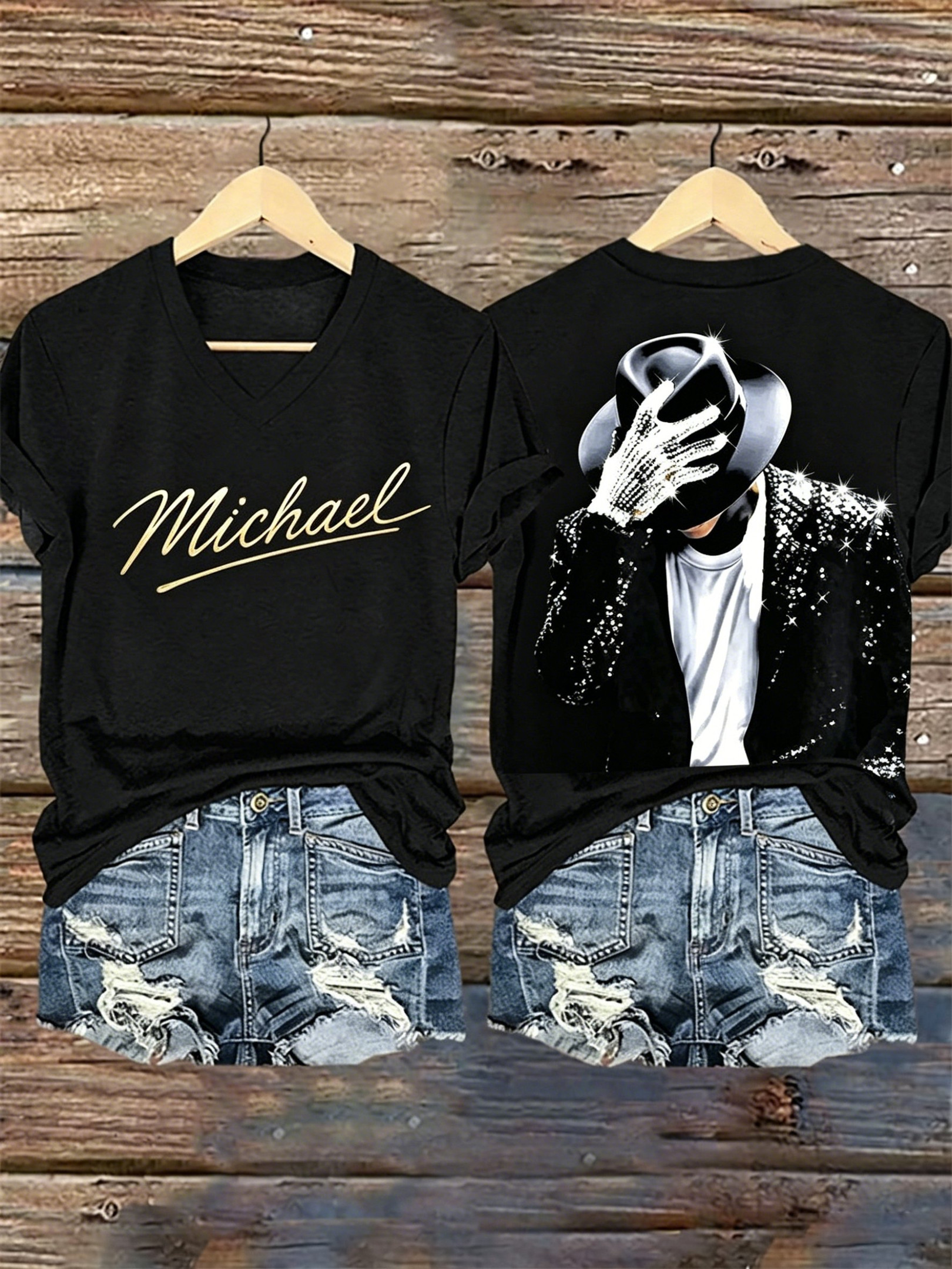 Michael Jackson Super Star V-Neck Shirt King Of The Pop Shirt Michael Jackson Fans Gift