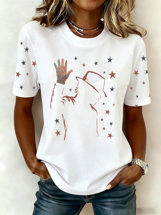 Michael Jackson Superstar Art Stars T-Shirt Michael Jackson Clothing Birthday Gift For Girlfriend
