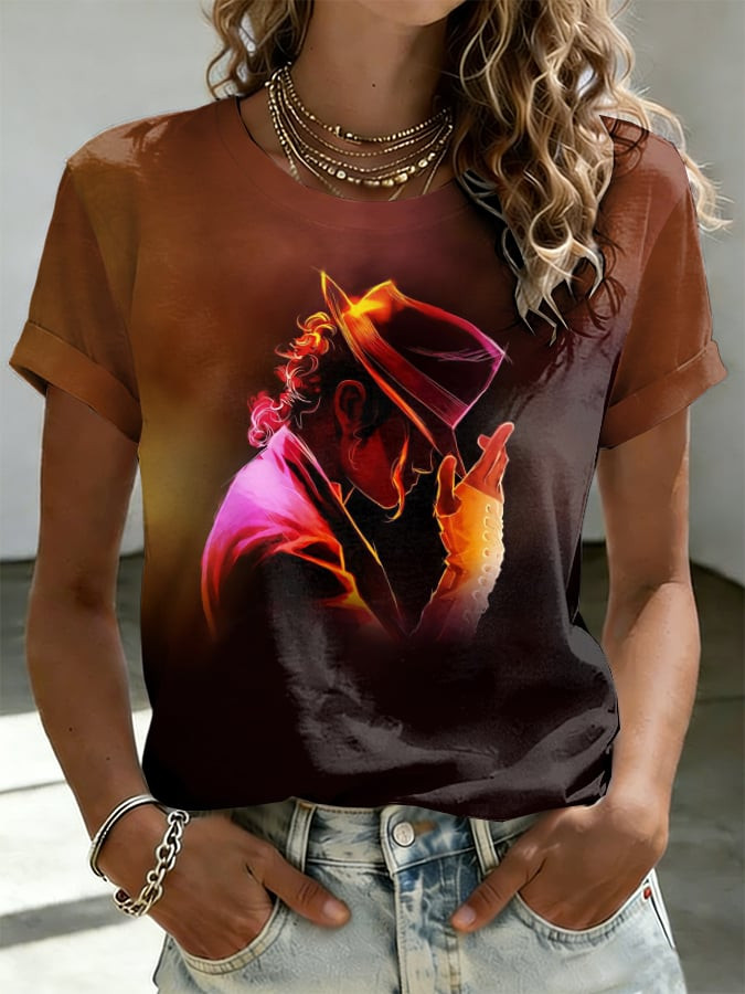 Michael Jackson Superstar Art T-Shirt Michael Jackson Clothes Music Lover Gift For Girlfriend