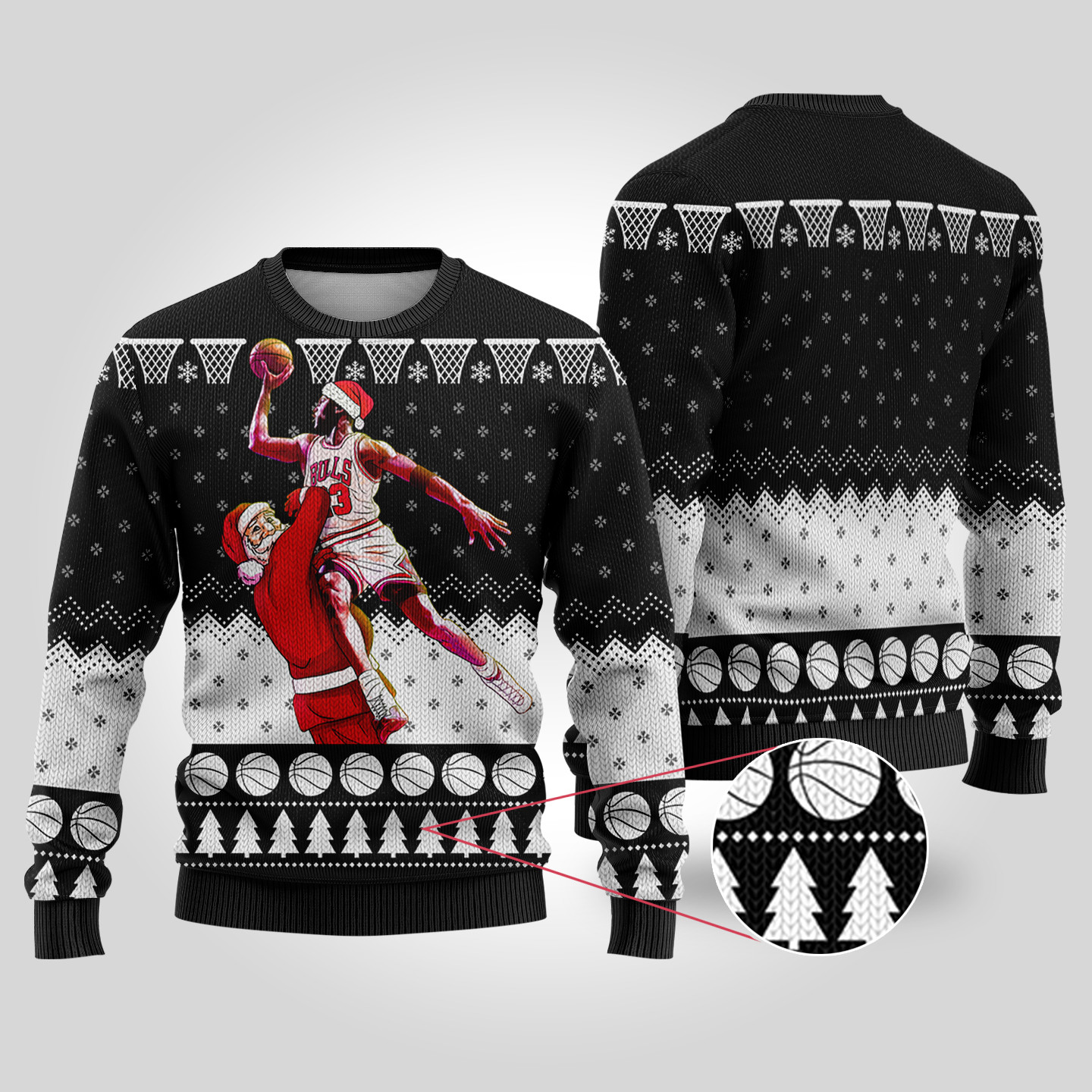 Michael Jordan Funny Ugly Christmas Sweater Black Best Gift Idea for Christmas Enthusiasts