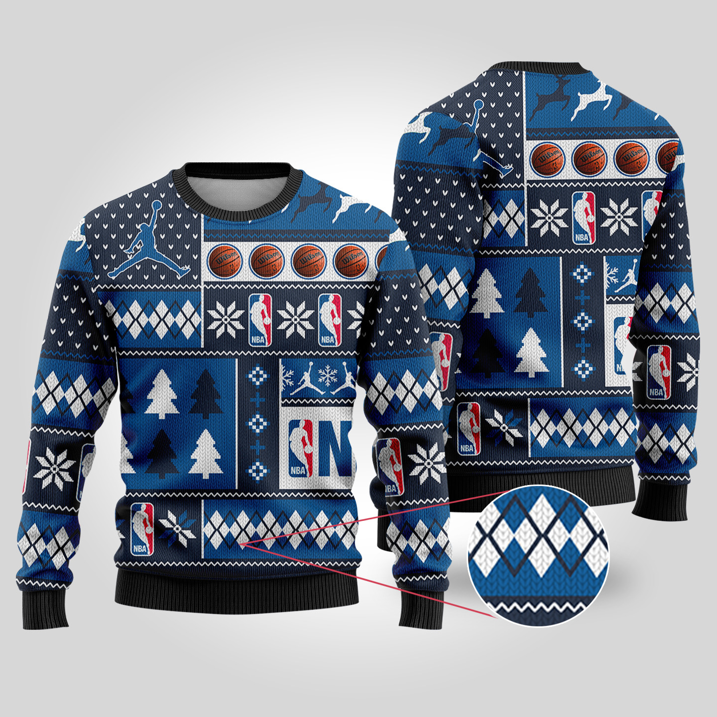 Michael Jordan Nba Ugly Christmas Sweater Navy Lovely Christmas Sweater Gift for Mom or Grandma