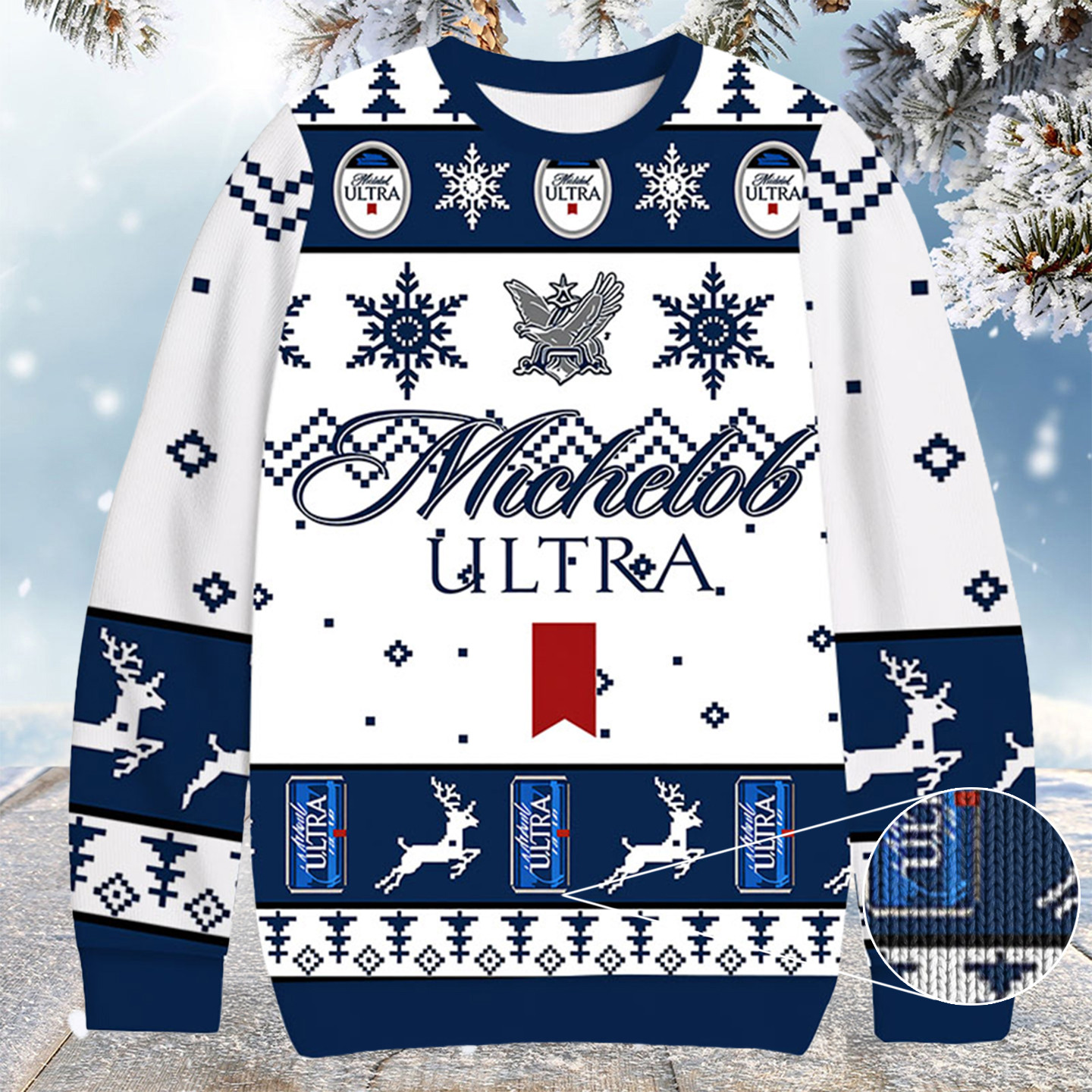 Michelob Ultra Christmas Ugly Sweater Cute Xmas Clothes Best Secret Santa Gifts