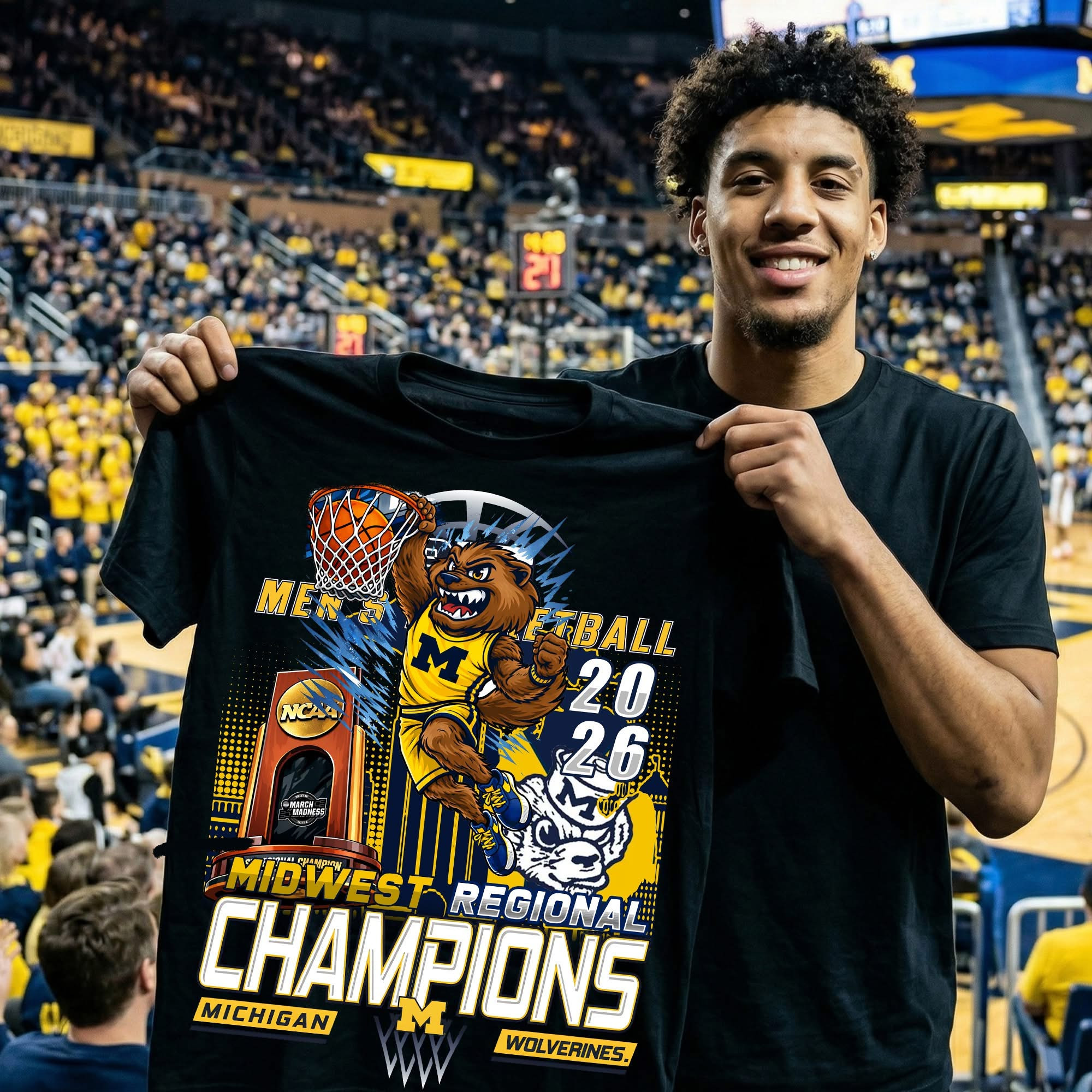 Michigan 2026 Basketball Final Four T-Shirt March Madness Clothes Basketball Gear