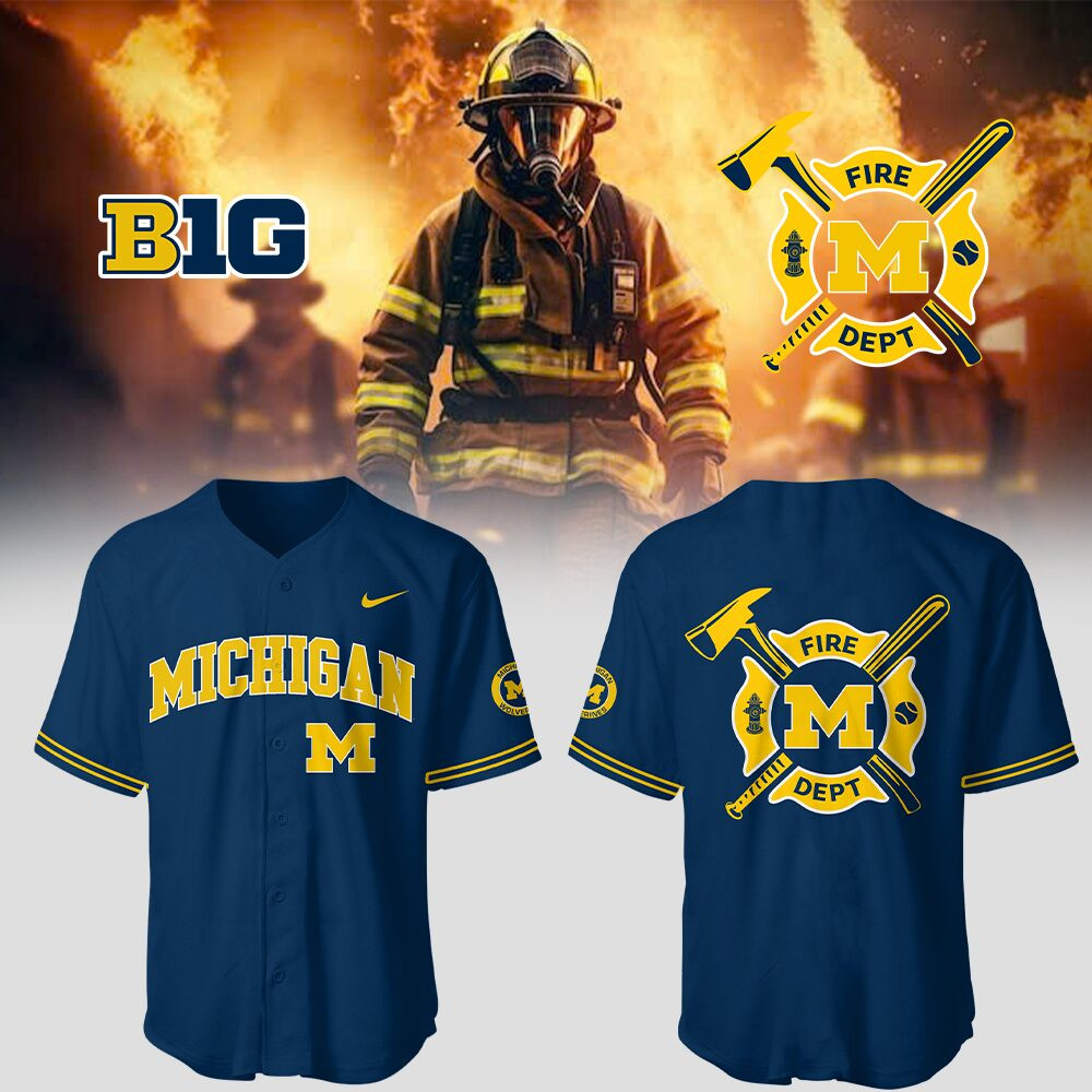 Michigan Baseball x Firefighter Appreciation Night Jersey Gifts For Baseball Fans