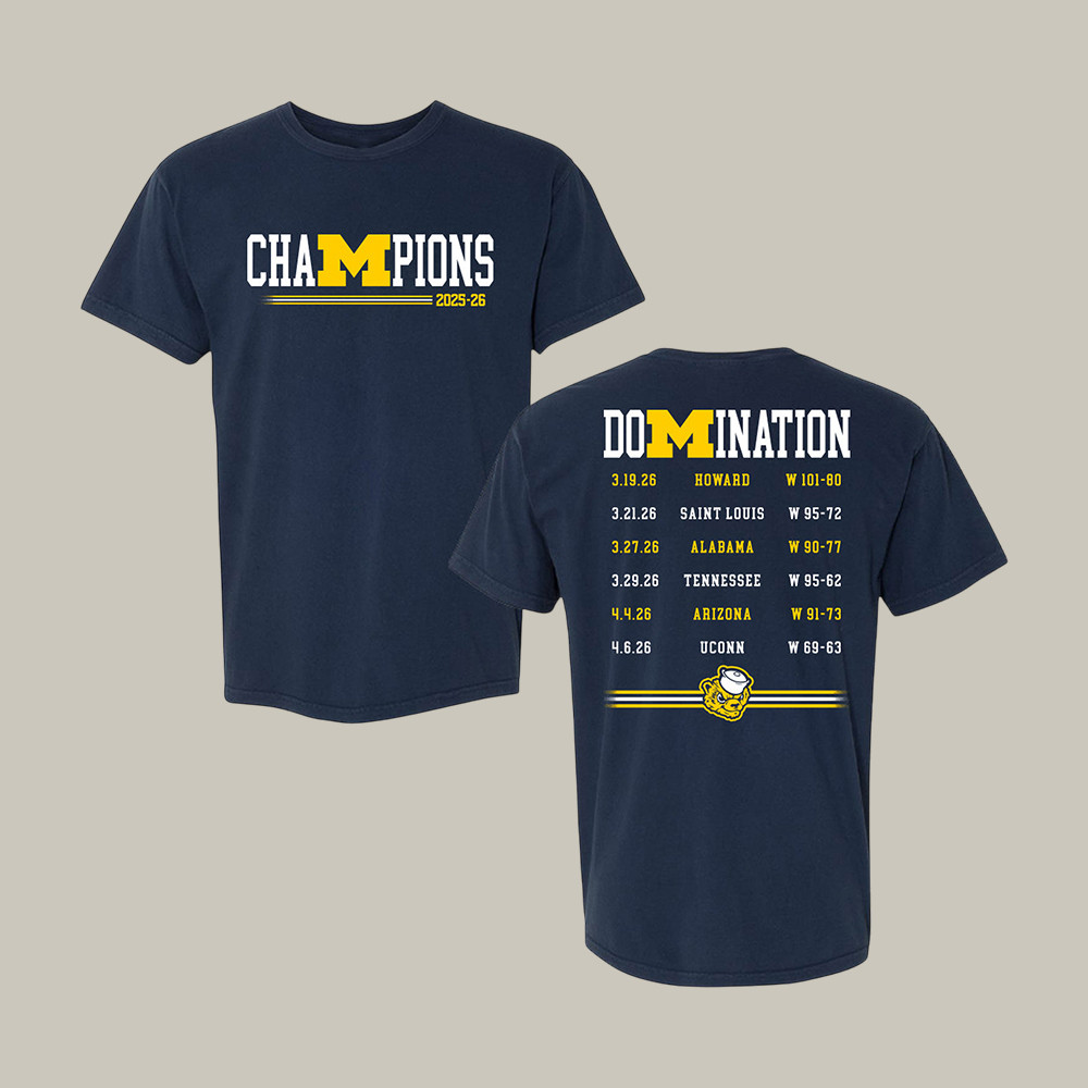 Michigan Basketball Championship T-Shirt Champions 2025-26 Domination Apparel Gift For Fans