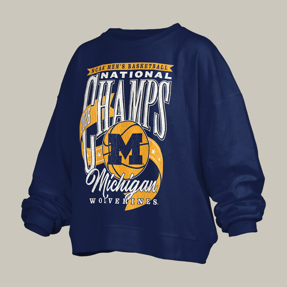 Michigan Basketball Sweatshirt NCAA National Champs Wolverines Merchandise Gift For Game Day Fans
