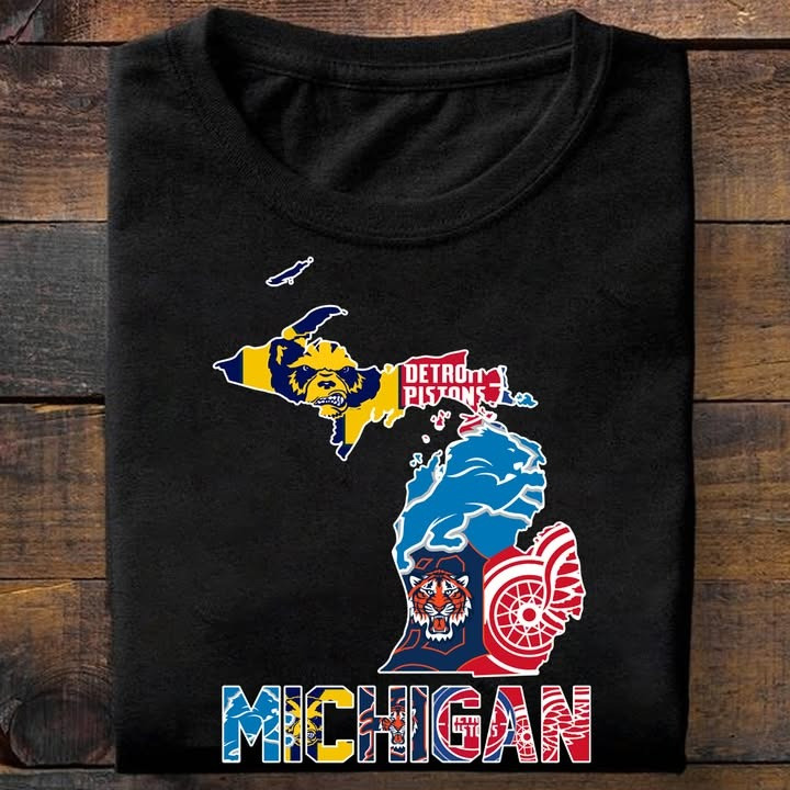 Michigan City Sport Teams Logo T-Shirt Gifts For Michigan Sport Teams Lovers Fans