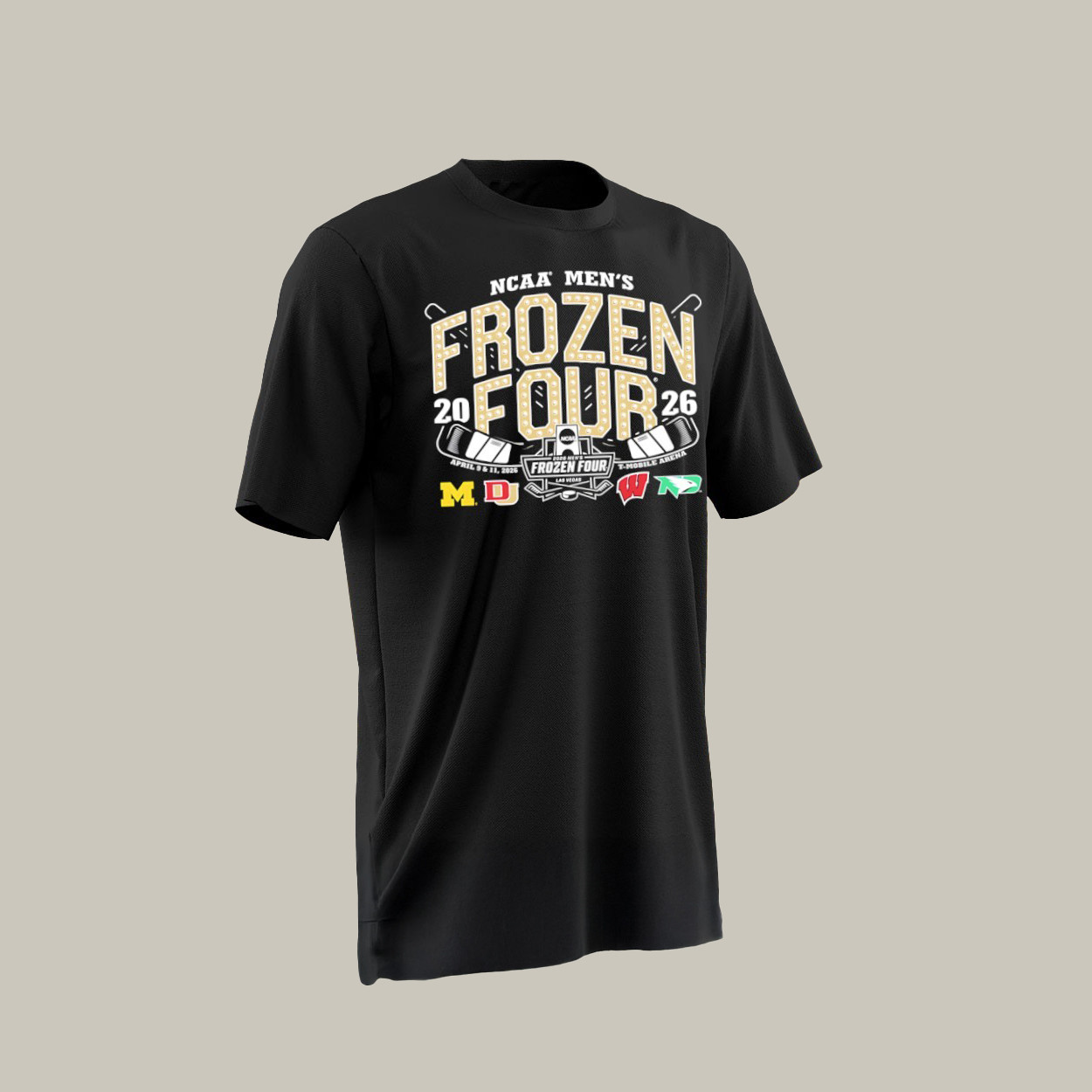 Michigan Denver Wisconsin And North Dakota 2026 NCAA Men's Hockey Frozen Four T-Shirt Fan Gear