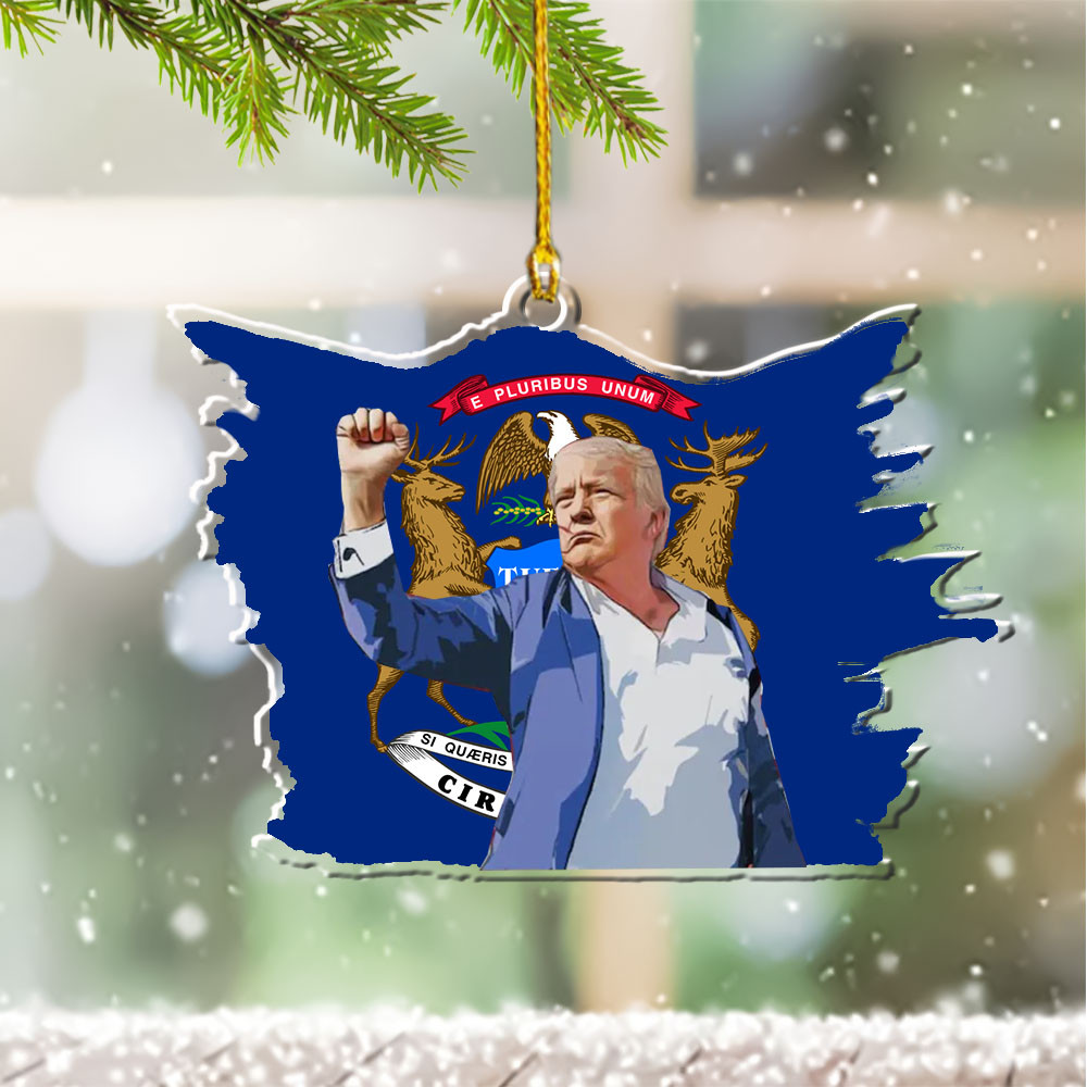 Michigan for Trump 2024 Ornament Shape Fight Trump for President Ornament