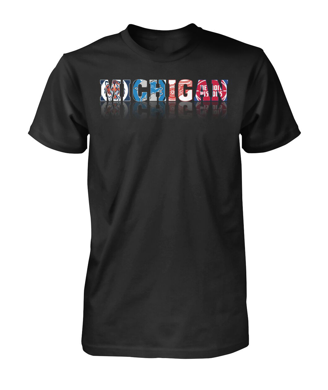 Michigan Multi Sport Mashup T-Shirt Game Day Sport Apparel Unique Gift For Him