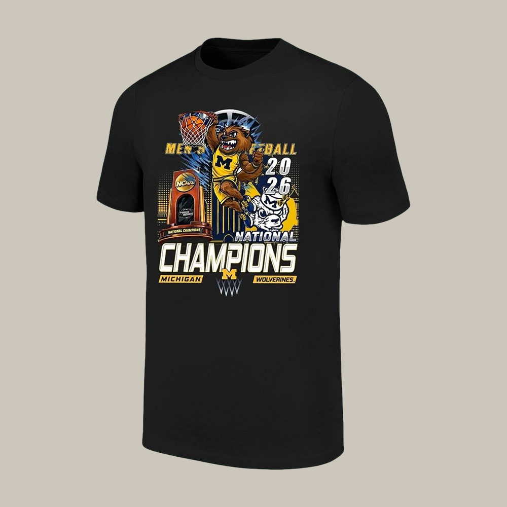 Michigan NCAA Men's Basketball National Champions Trophy Mascot T-Shirt Basketball Lover Shirt