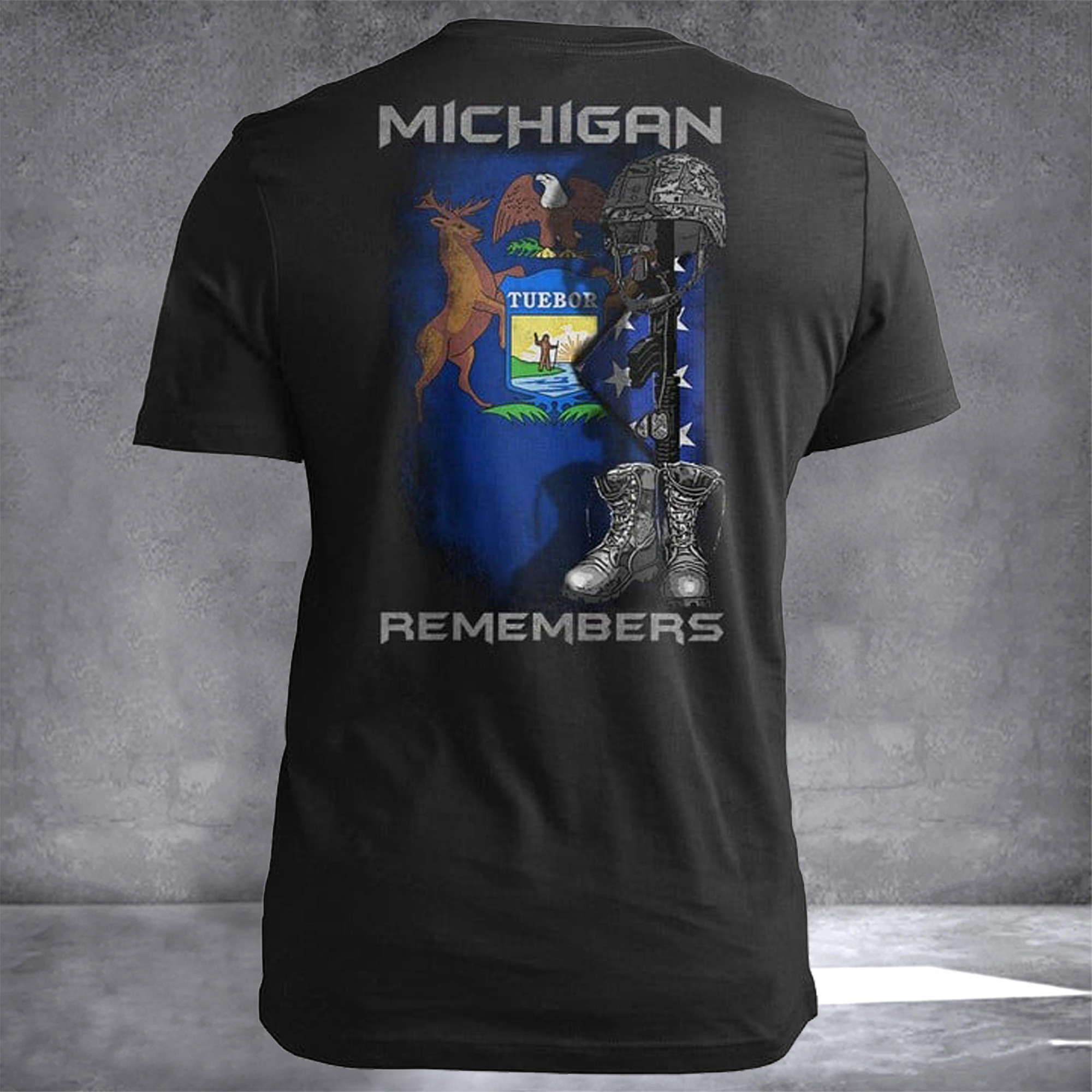 Michigan Remembers Michigan T-Shirt Veterans Day Clothing Patriotic Gifts For Men
