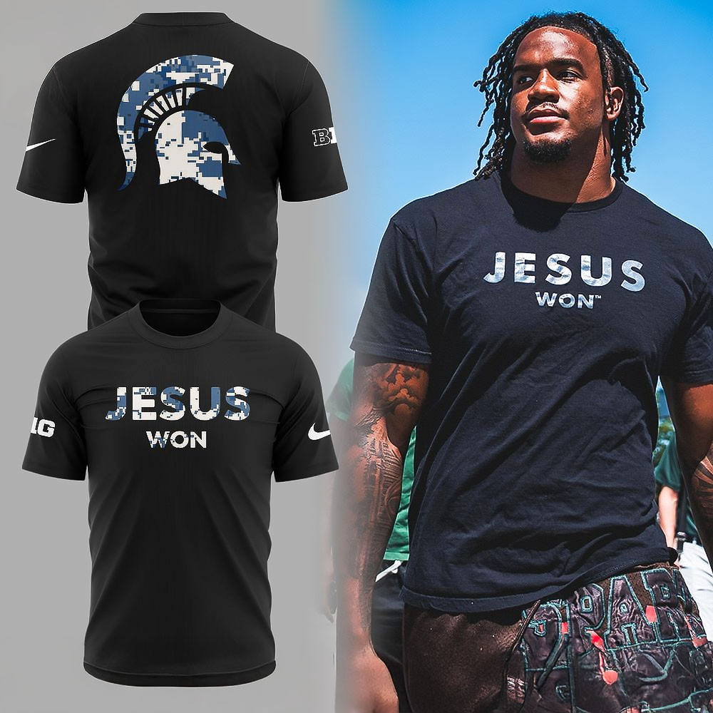 Michigan Spartans Jesus Won 2025 T Shirt Best Gift For Football Fans