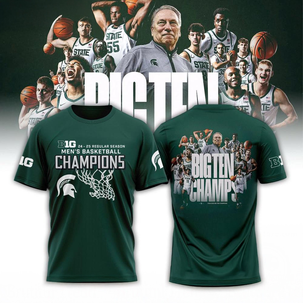 Michigan State 2025 Big Ten Men's Basketball Regular Season Champions Team Player Shirt