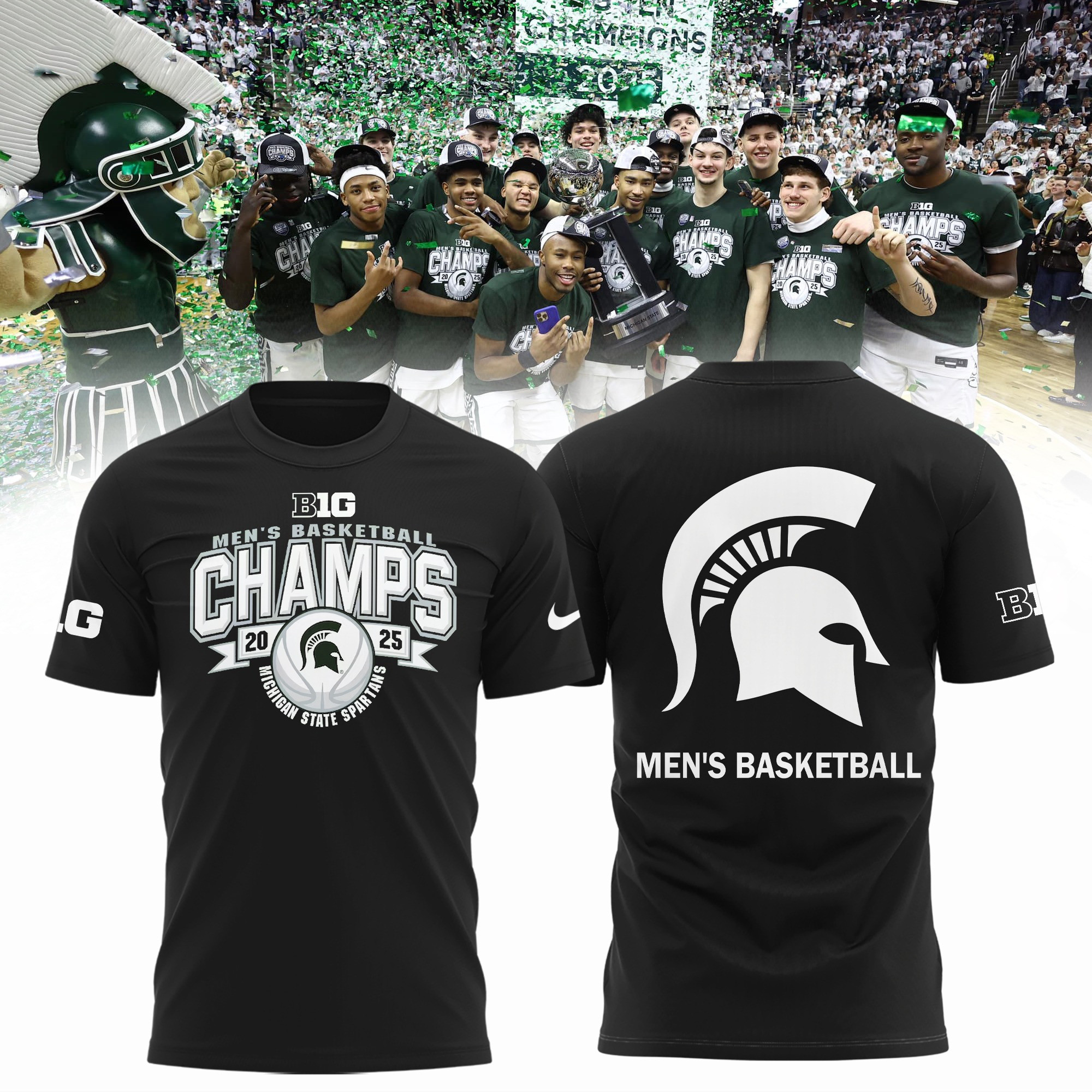 Michigan State Spartans Big 10 Champions 2025 Shirt Men's Basketball Regular Season