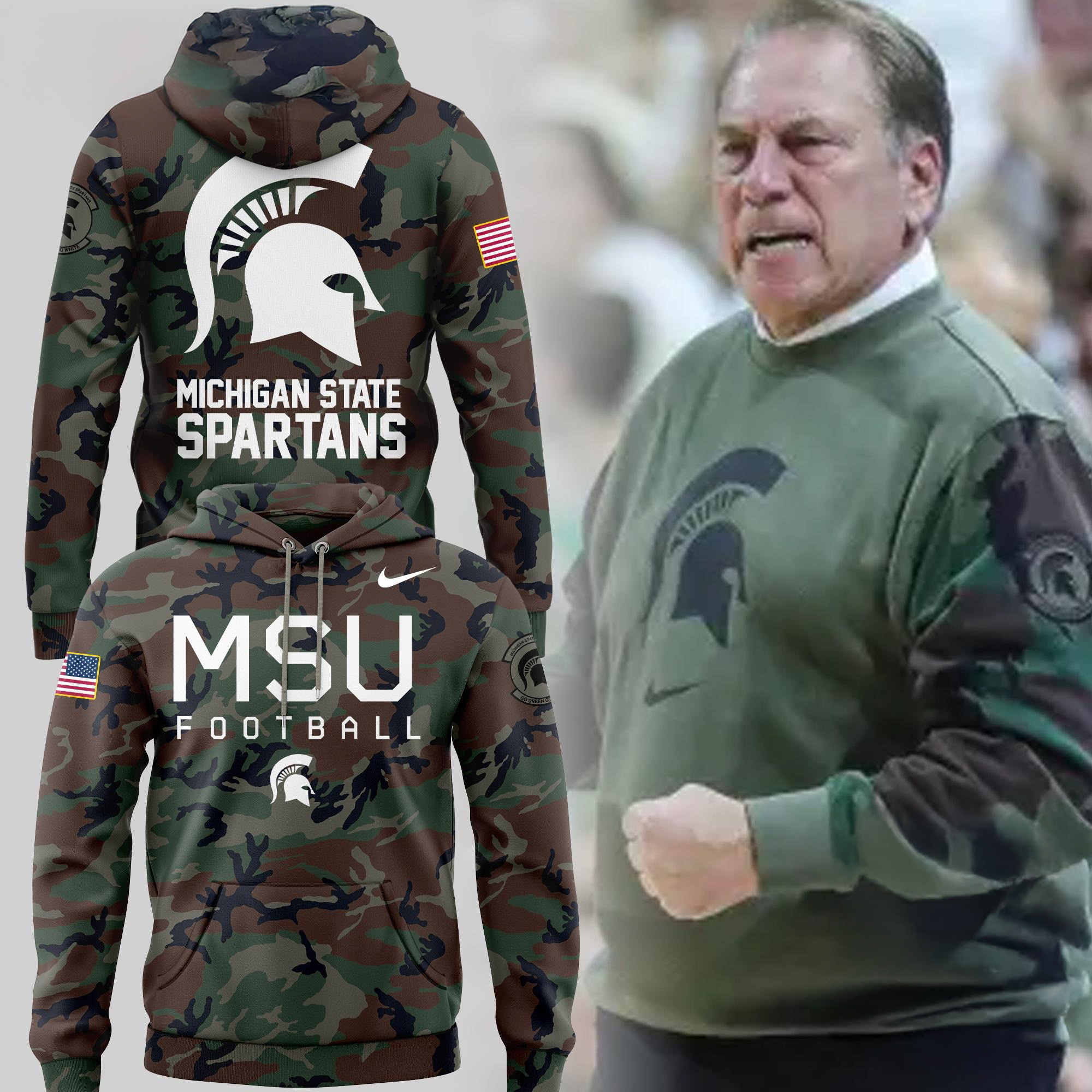 Michigan State Spartans Limited Edition Veteran Camo Hoodie Best Gifts For Basketball Lovers