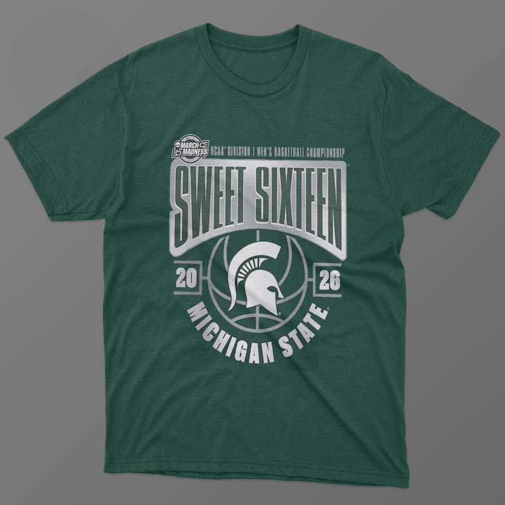 Michigan State Spartans Men's Basketball 2026 NCAA T-Shirt March Madness Bracket Sweet 16 Shirt