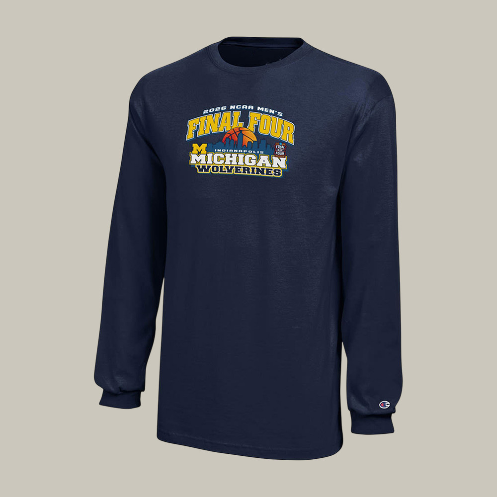 Michigan Wolverines 2026 Basketball Champions Long Sleeve Shirt 2026 Final Four Merch Fan Gear