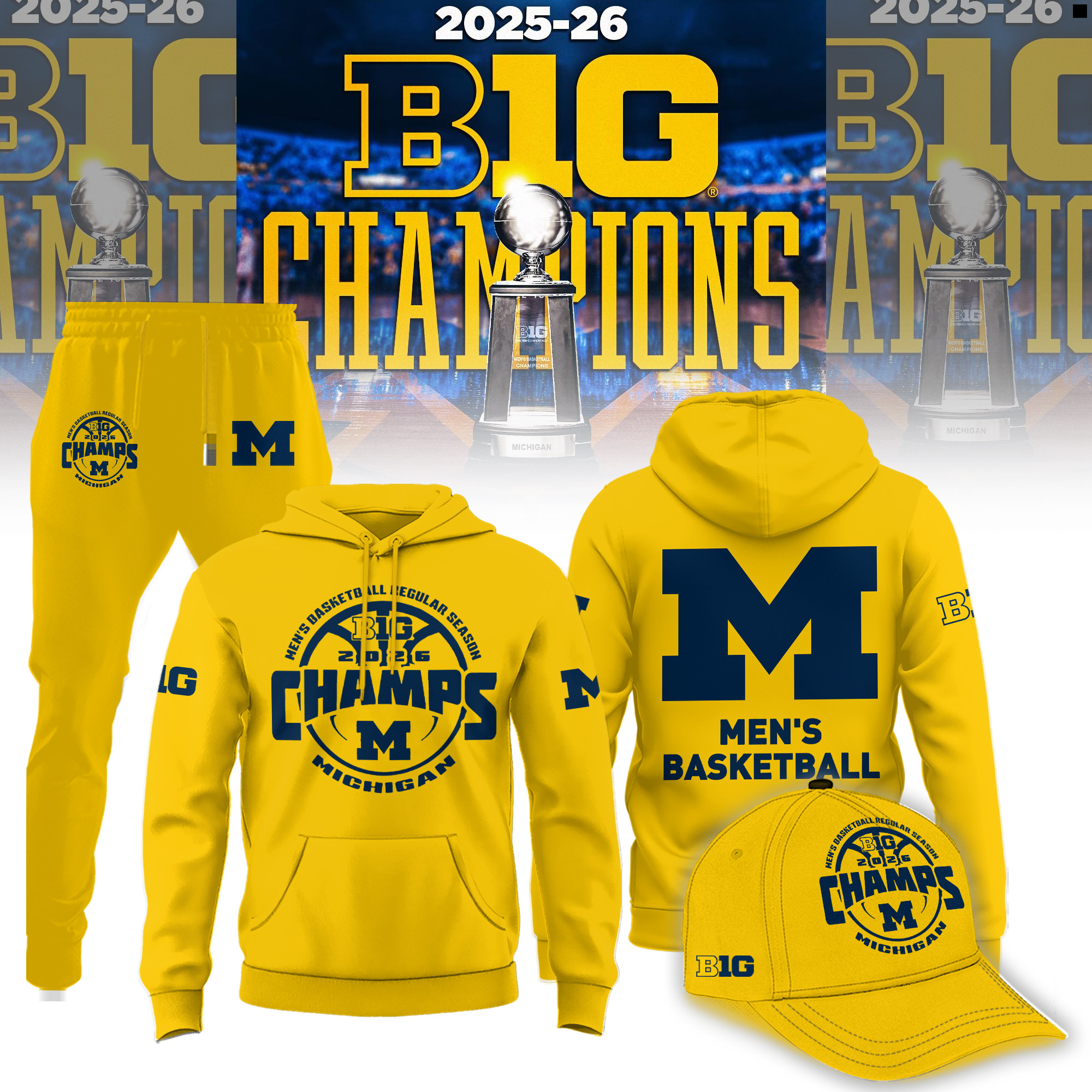 Michigan Wolverines 2026 Basketball Final Four Hoodie March Madness Apparel Fan Gear