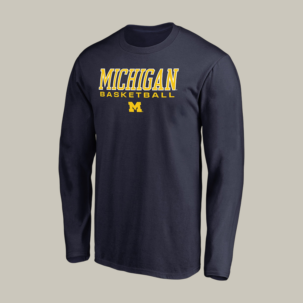 Michigan Wolverines 2026 Basketball Long Sleeve Shirt FInal Four Clothing Game Day Gear