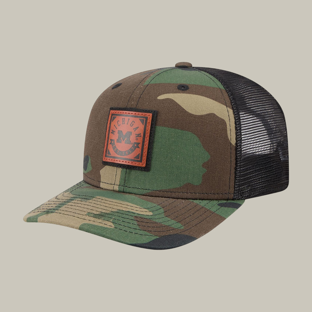 Michigan Wolverines 2026 NCAA Basketball Camo Trucker Hat 2026 Final Four Trucker Cap