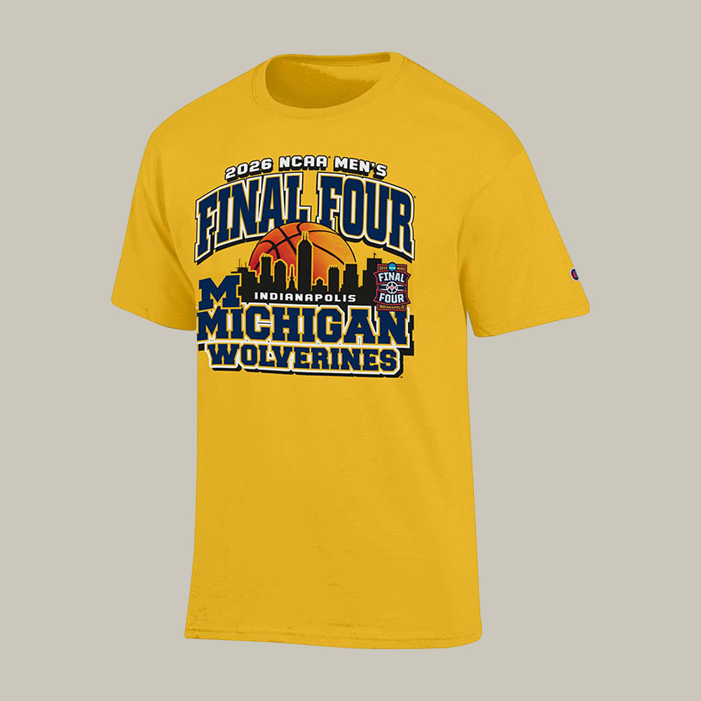 Michigan Wolverines 2026 NCAA Men's Basketball Final Four T-Shirt Basketball Merch Fan Gear For Him