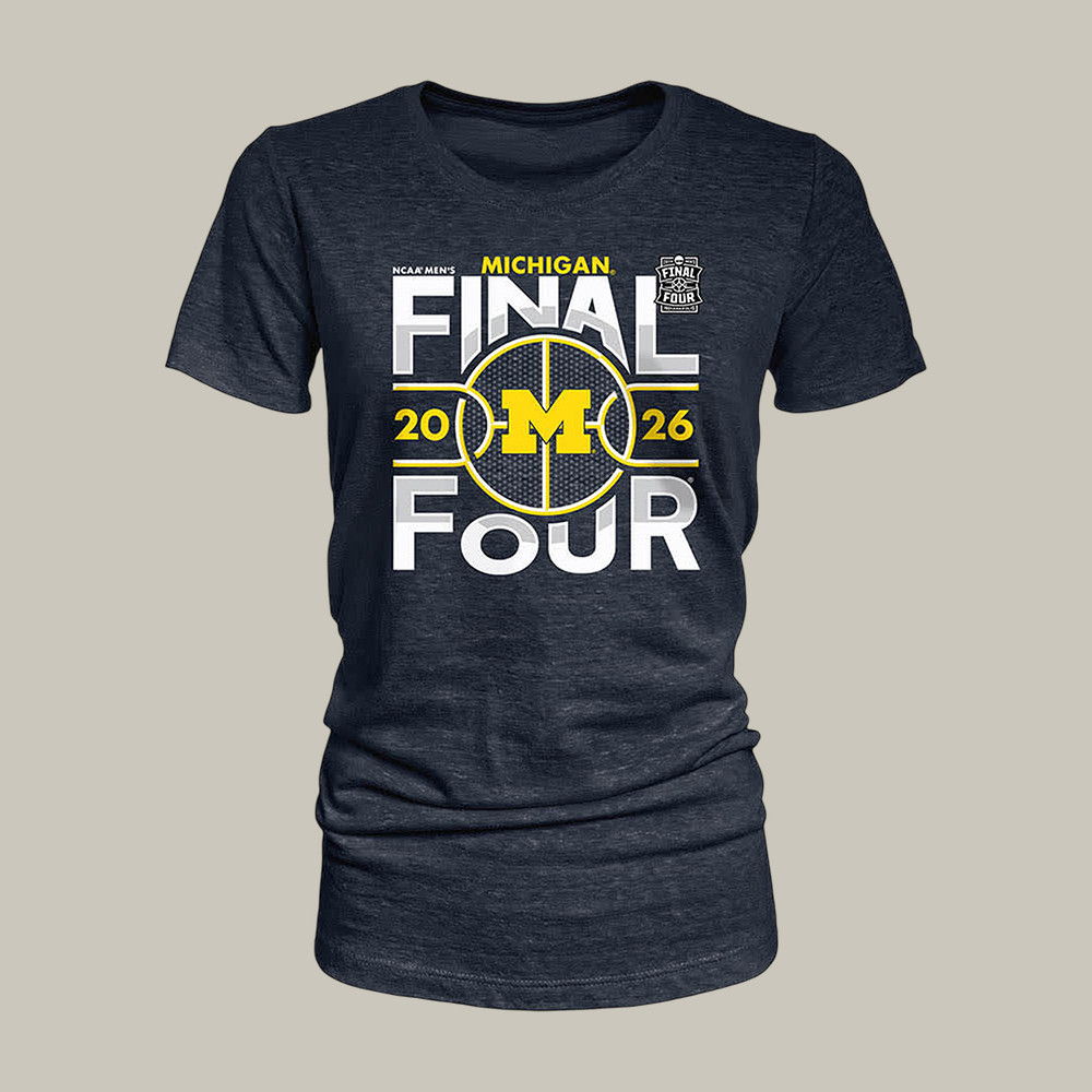 Michigan Wolverines 2026 NCAA Men's Basketball Final Four T-Shirt Game Day Clothing Line