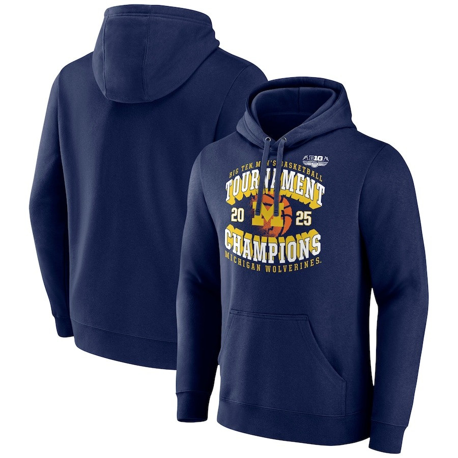 Michigan Wolverines Big Ten Champions 2025 Hoodie Men's Basketball Championship Fan Merch