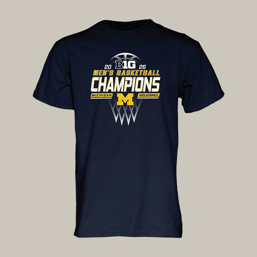 Michigan Wolverines Big Ten Regular Season Champions T-Shirt 2026 NCAA Men's Basketball Merch