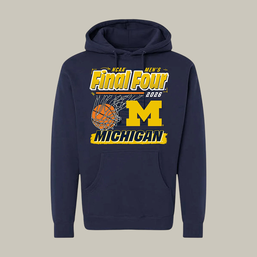 Michigan Wolverines Final Four Hoodie NCAA Men's Basketball Apparel Game Day Gift For Fans