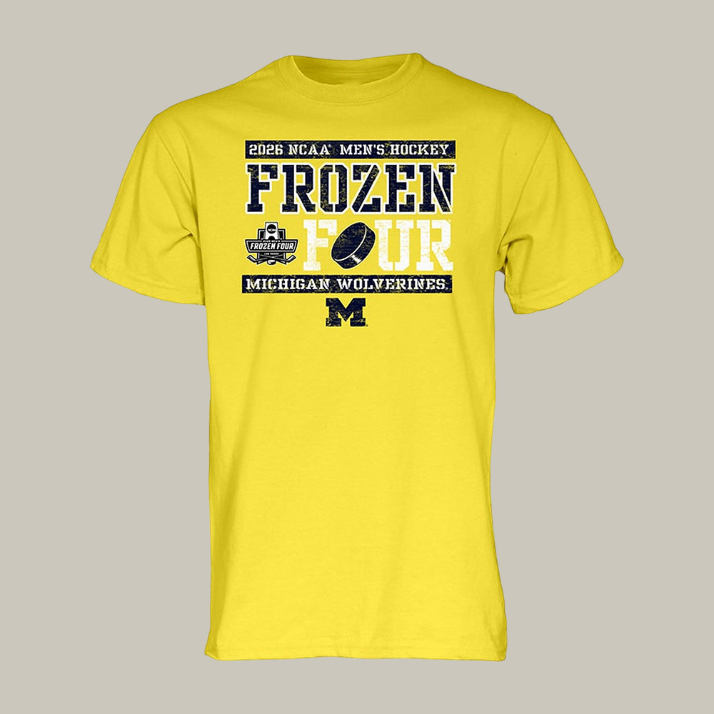Michigan Wolverines Ice Hockey Frozen Four T-Shirt Ice Hockey Clothes Fan Gear