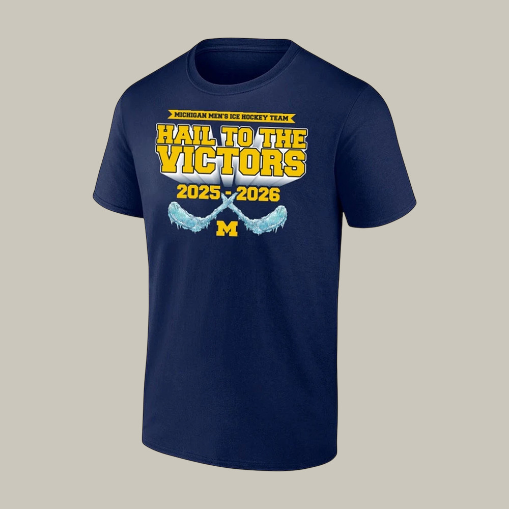 Michigan Wolverines Ice Hockey T-Shirt Team Hail To The Victors Shirt Gift For Husband