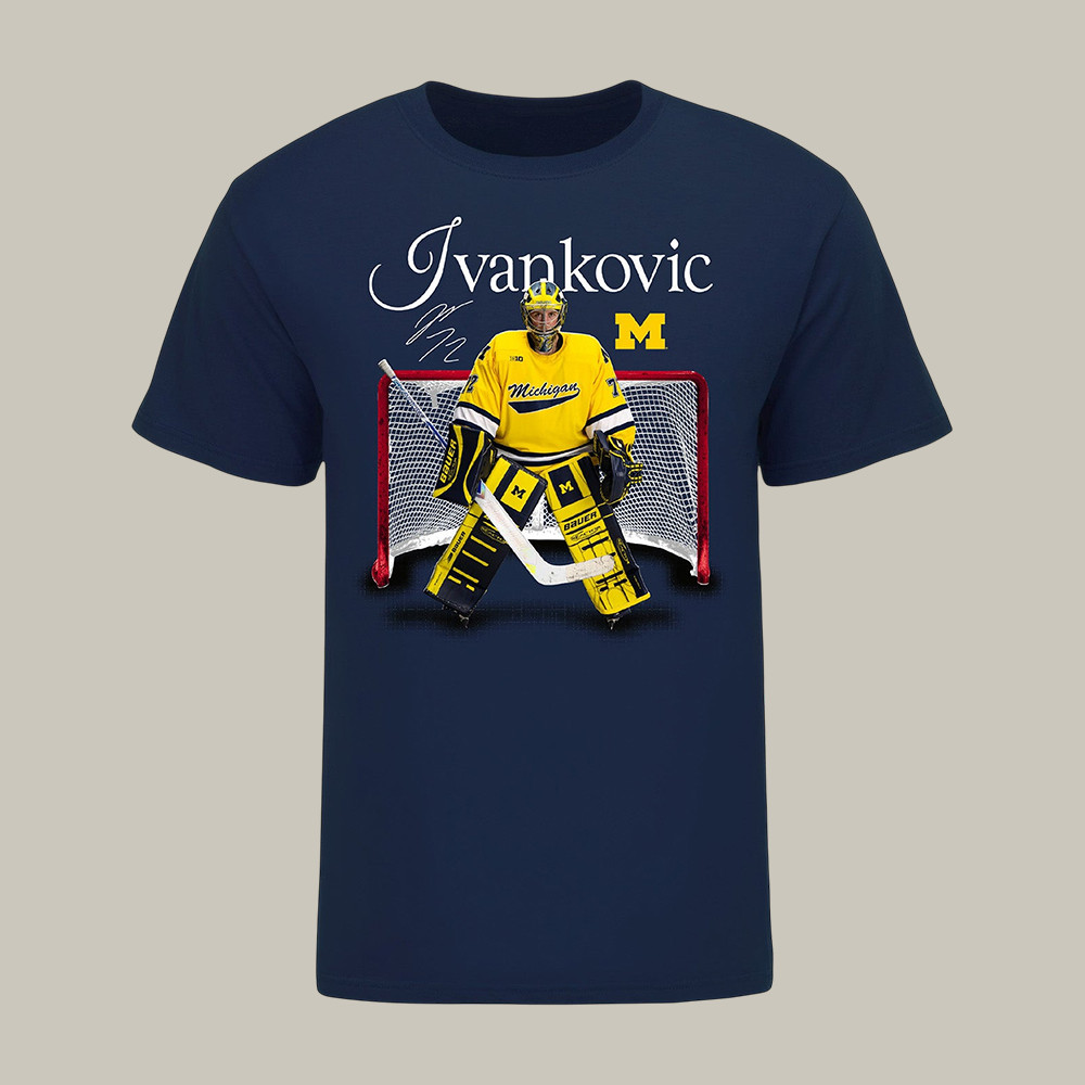 Michigan Wolverines Jack Ivankovic Student Athlete T-Shirt Michigan Men's Ice Hockey Clothes