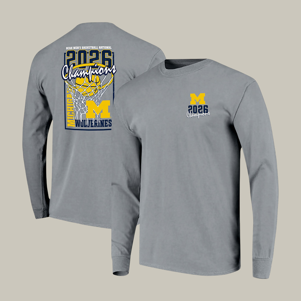Michigan Wolverines Long Sleeve Shirt NCAA Basketball National Champions Merch Gift For Him