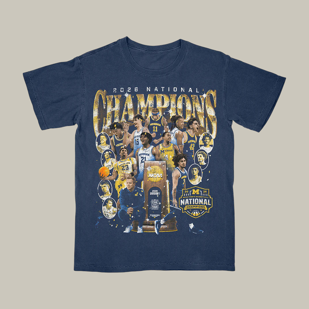 Michigan Wolverines Men's Basketball National Championship Team T-Shirt Basketball Shirt