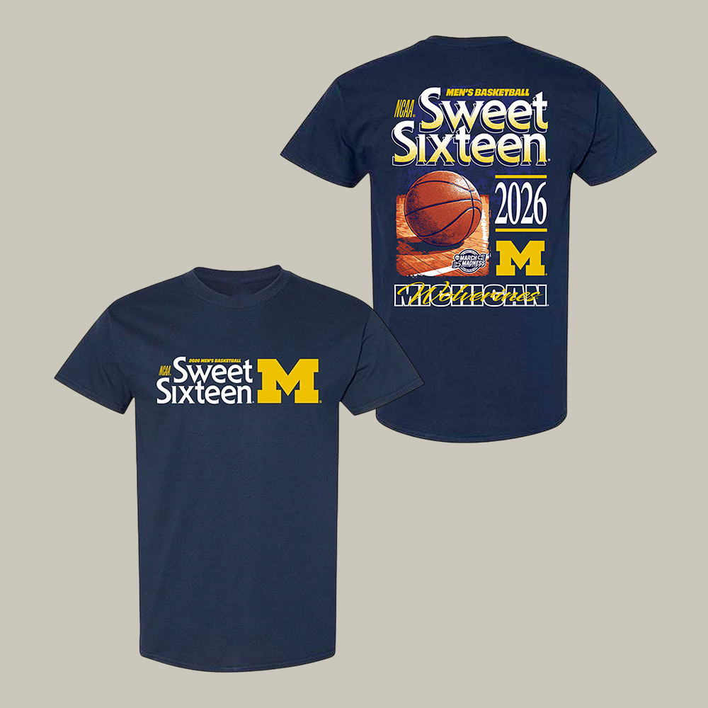 Michigan Wolverines Men's Basketball NCAA Sweet Sixteen 2026 T-Shirt March Madness Merch