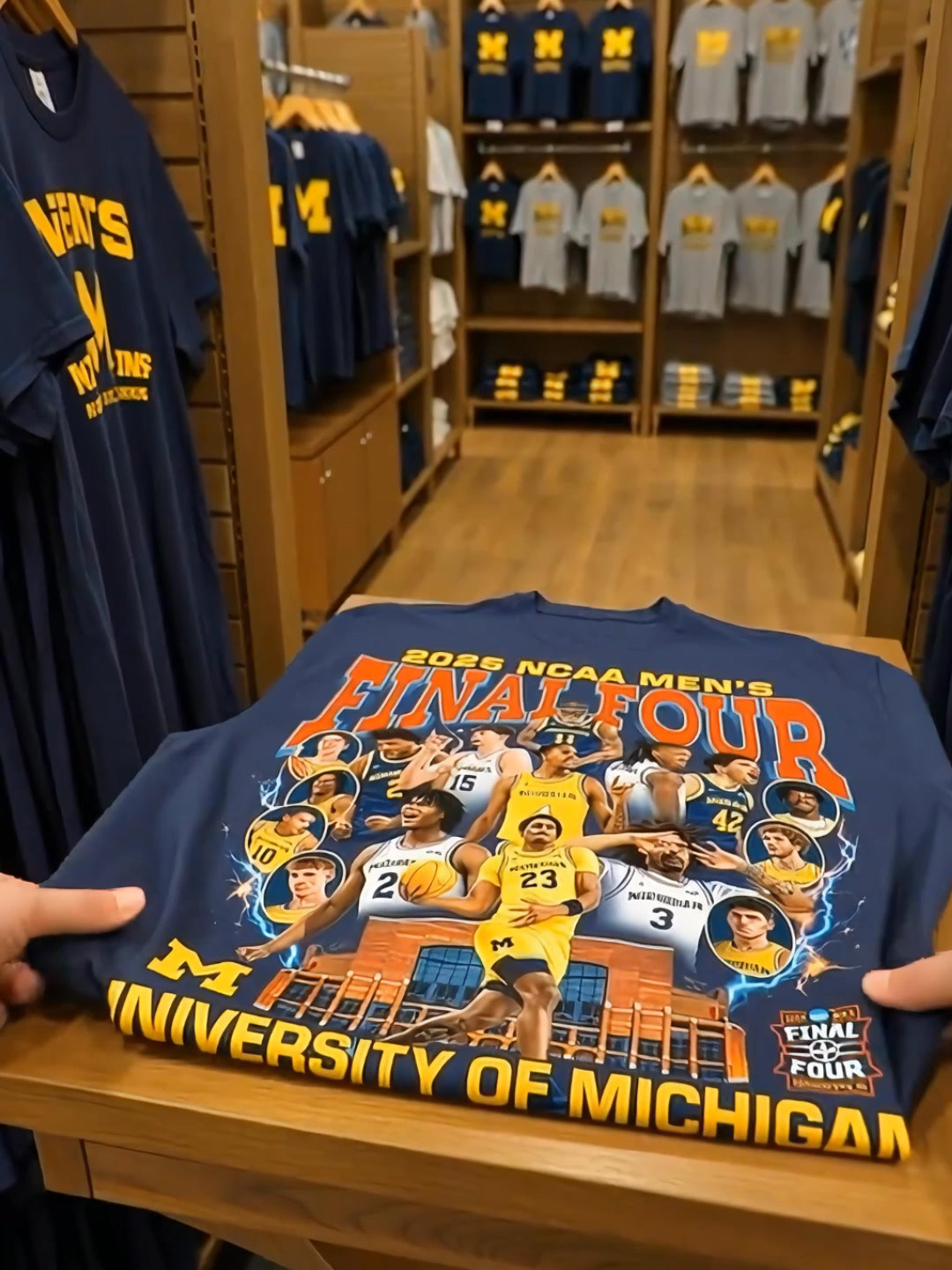 Michigan Wolverines Men's Basketball T-Shirt 2026 Basketball Final Four Clothing