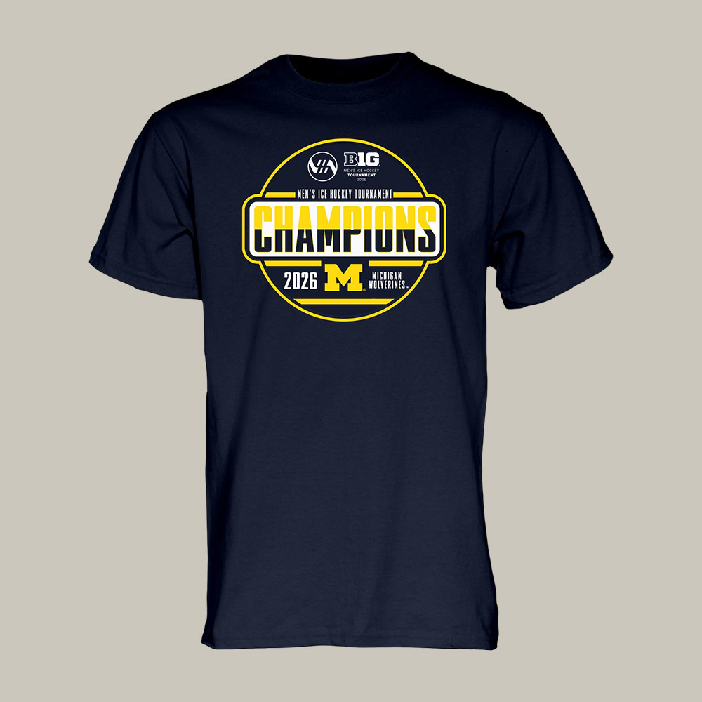 Michigan Wolverines Men's Hockey Big Champion T-Shirt Game Day Clothing Hockey Lover Gift