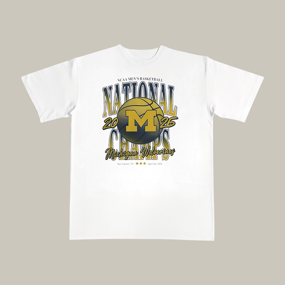 Michigan Wolverines Men's National Champions T-Shirt 2026 Basketball Final Four Merch