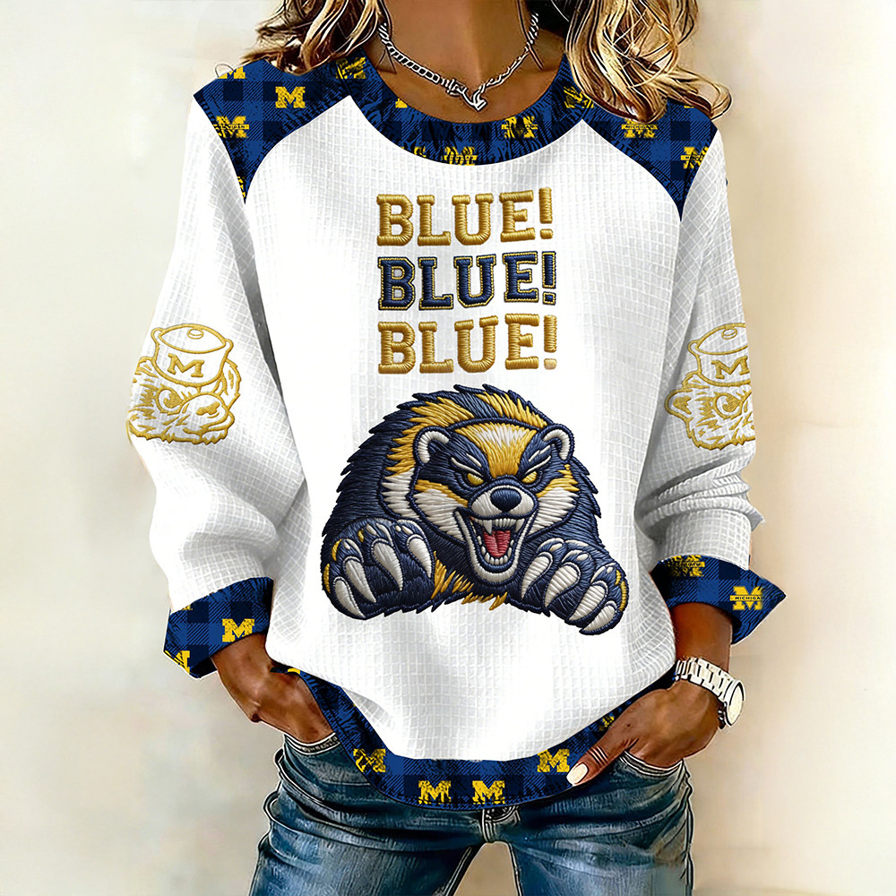 Michigan Wolverines Merch Blue Blue Blue Sweatshirt Gifts For Michigan Wolverines Lovers