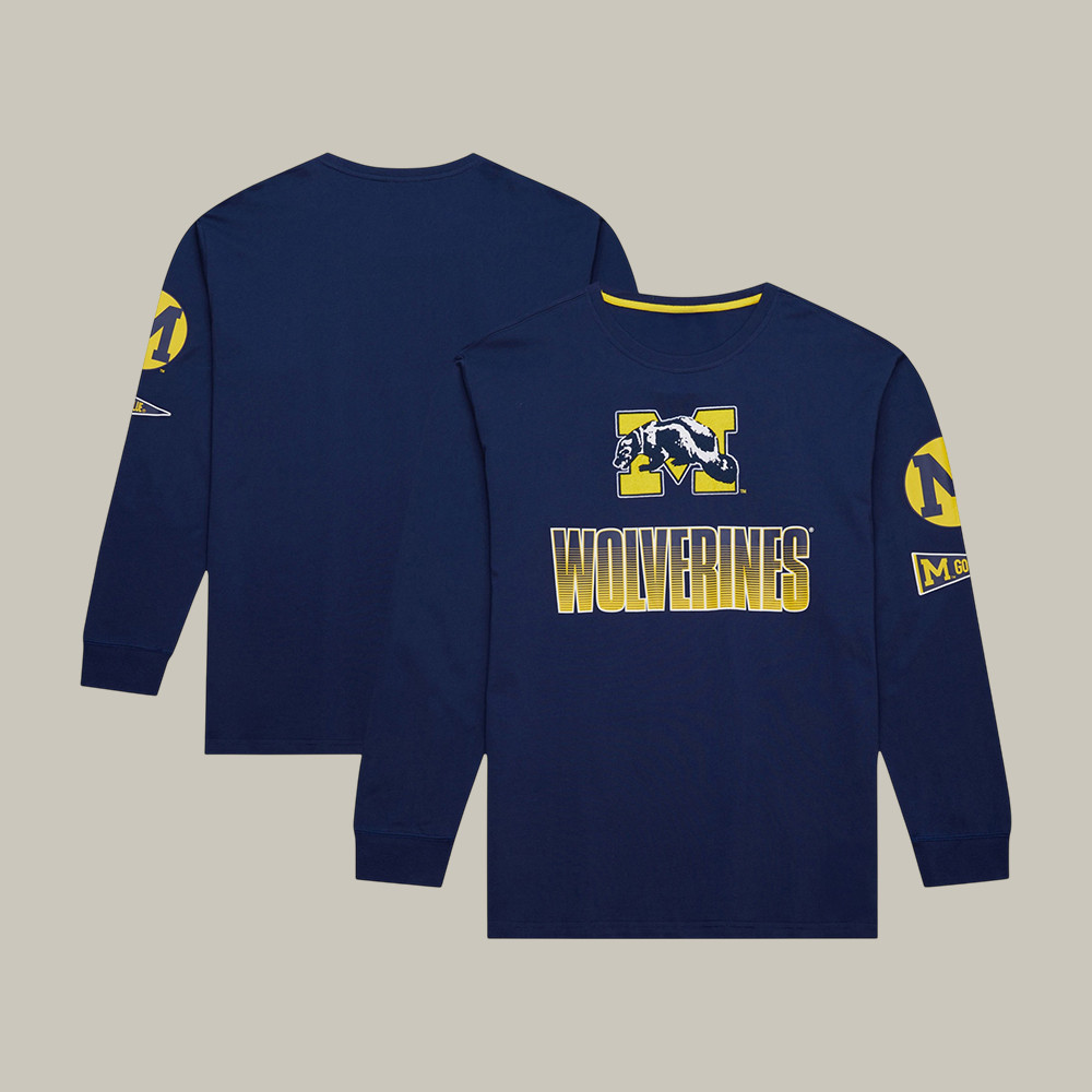 Michigan Wolverines Mitchell & Ness Long Sleeve Shirt March Madness Final Four Apparel Fan Gift