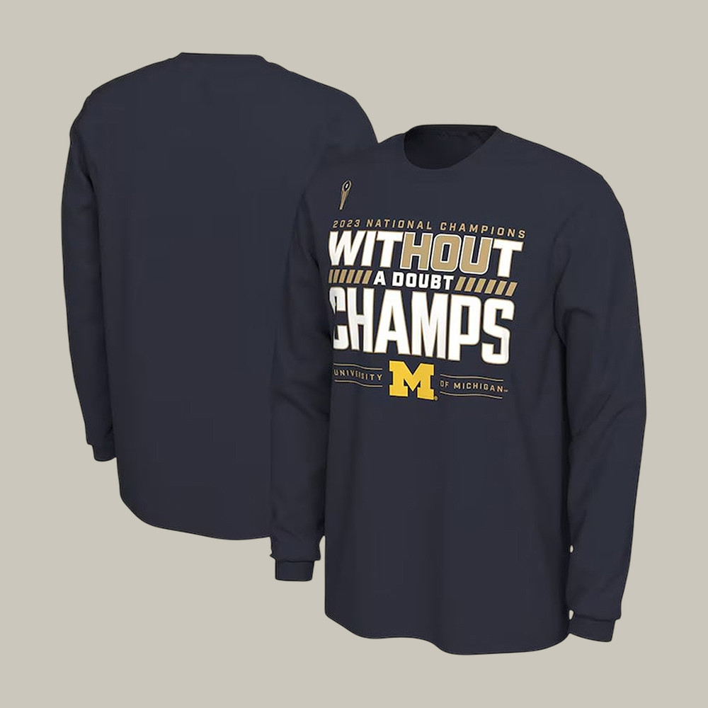 Michigan Wolverines National Champions Locker Room Long Sleeve Shirt Basketball Final Four Apparel