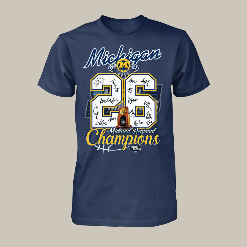Michigan Wolverines National Championships Signature 26 T-Shirt 2026 Final Four Clothes